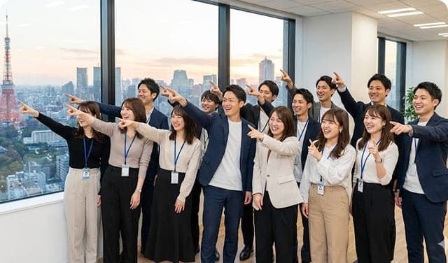 集合している様子