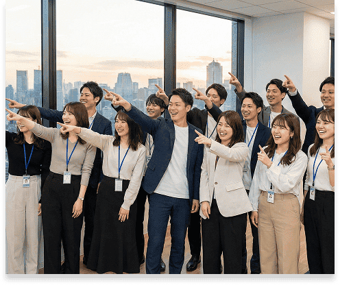 集合している様子